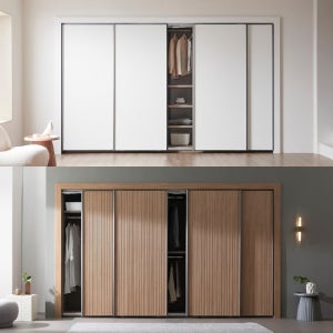 침실 시공 장롱 유리 슬라이딩 붙박이장 300/330/360cm 4type