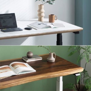 리낙 3스텝 듀얼모터 모션데스크 높이조절책상 원목 세라믹 상판