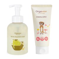 ORGABEBE 베이비 버블 워시 앤 샴푸 500ml + 크리미 로션 180ml