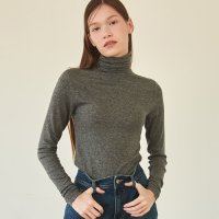 론론 RONRON Wool Blended Long Turtleneck Charcoal 282329