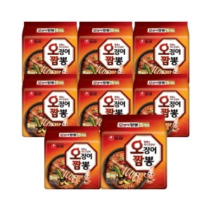 농심 오징어짬뽕 멀티팩5봉지 x 8팩 / 봉지라면