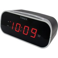 0.7 인치 빨간색 디스플레이가있는 Timex T121B 알람 시계 (검정색)