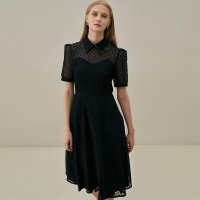 AGNES Half-sleeve flared dress