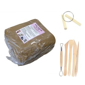 영남상사 찰흙 10kg+도구5종+흙자름줄/조소 점토 옹기토 도예용
