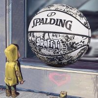 원래 Spalding 낙서 농구 PU 내마 모성 실내 야외 게임 훈련 거리 공 크기 7 77-260Y