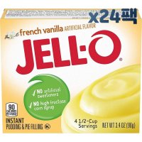 JELL-O 젤로 프렌치 바닐라 푸딩 믹스 96g x 24팩 French Vanilla