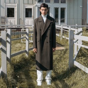 울 더블 롱코트 - KHAKI / 데꼬로소 롱코트