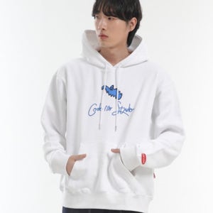 [코드아이엠] 고스트자수 헤비웨이트 오버핏후드 화이트 cdmi22fw05