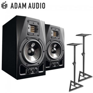 정확한 모니터링 환경을 위해 ADAM AUDIO 아담오디오 A5X 모니터 스피커 1조 스탠드 패키지! A5X + MSSC-101