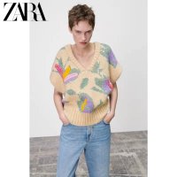 ZARA 자라 자수 니트 조끼