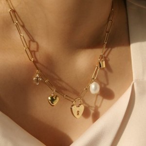 판타스틱 플래닛 shining heart lock necklace