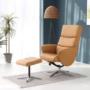 소티디자인 비숍 가죽 1인용 리클라이너 소파 의자 (발받침포함)
