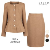 비비드시크릿가너 VIVID SET 여성 봄가을정장 트위드자켓 스커트 세트