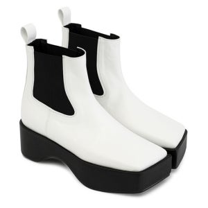플랫아파트먼트 Square Toe Chelsea Platform Boots | Off White