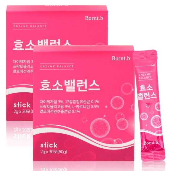 효소 밸런스 <b>소화</b>효소 5종 모유유산균 함유 맛있는 석류맛 2박스