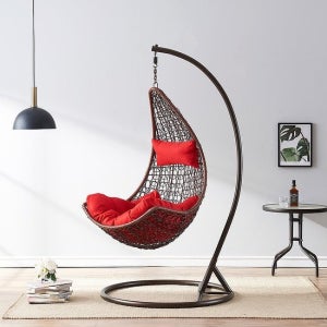 사랑 1인용 라탄 흔들 그네의자 안락의자