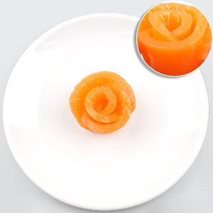 연어회 연어로 만든 생선꽃 조각 모형 5.4cm 생선 인조 음식모형 일식 횟집 뷔페 마트 가짜 데코 PR