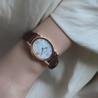 벤앤쿠 Gem-Rosegold Opal Espresso Saffiano leather