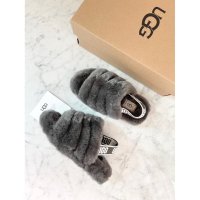 Ugg 어그 키즈 플러프 예 슬라이드 차콜 1098494K