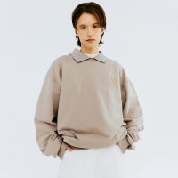 N커버 앤커버 SMALL LOGO COLLAR SWEATSHIRT-BROWN