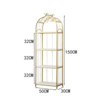 골드 철제 선반장 스탠드 장식장 진열장 거실장 수납장 정리대 다이 드레스룸 4단 5단  A(50x30x150 4단)