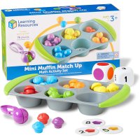 [러닝리소스] 미니 머핀 색분류 수세기 게임 소근육 발달 교구 Learning Resources Mini Muffin Match Math Activity Set  혼합