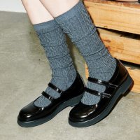 [인더스타] IS_221403 Velcro platform maryJane(Black)