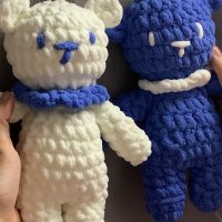 DIY 곰인형 커플 선물 손뜨개 코바늘 재료 패키지 도안