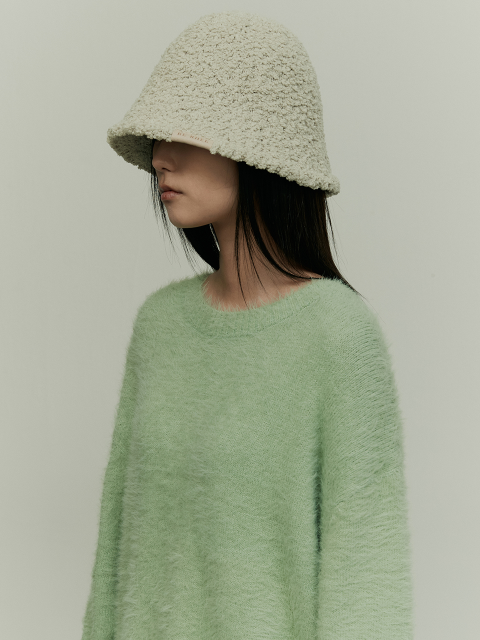 [리이] RELAXED FIT KNITTED TOP BUTTER GREEN
