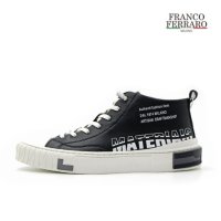 Franco Ferraro 프랑코페라로 레터링 미드탑 스니커즈 FFSM22011BK