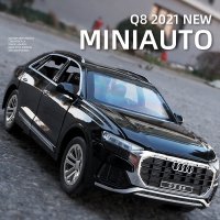 132 아우디 Q8 SUV 합금 자동차 모델  시뮬레이션 다이캐스트 금속 장난감 차량 자동차 모델 소리와 빛 컬렉션 어린이 장난감 선물