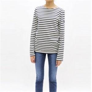 세인트제임스 밍콰이어 모던 스트라이프 티셔츠 남여공용 네이지/마린