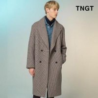 TNGT 95 사이즈 배색체크 더블버튼 코트 P327858328