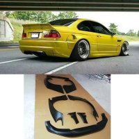 car wide body kit for bmw e46 frp fiber glass bodykit cover front lip rear fender 트렁크 스포일러 로켓 버니 부품