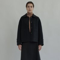 [그레이스케일] HANDMADE WOOL COAT black