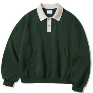 [퍼스텝] 노마드 투톤 카라 맨투맨 그린 HYMT4526 5000534627