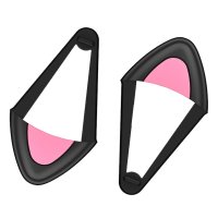 헤드셋을위한 가벼운 핑크 키티 귀 귀여운 헤드폰 액세서리 고양이 귀  검은색