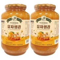 본비 유자 생강차 2kg x 2 당침 유자 생강 사양벌꿀