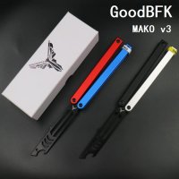 Mako V2 병따개 Balisong 조련사 EDC Alumimum 손잡이 부싱 구조 자기 방위를위한 나비 훈련 칼