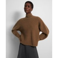 띠어리 여자 스웨터 Oversized Turtleneck Sweater in Wool Boucle