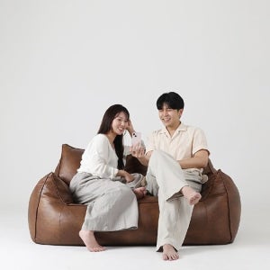 플래지어 톰 소프트 기능성 가죽 2인용 빈백소파