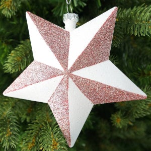 핑크 화이트 펄 별 12.2cm 36개 세트 크리스마스 트리 장식 오너먼트