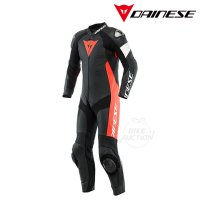 DAINESE(다이네즈) 토사 원피스 타공 레더 슈트 - BK/FL-RD/WH