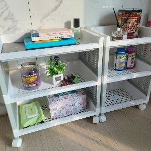 산토스 이동식 3단(소/대) 수납선반 정리 이동선반 북카트