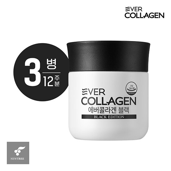 <b>에버콜라겐 블랙</b> 3병(12주분) 저분자콜라겐/비오틴/맥주효모 TV상품