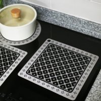 제이엠셀 인덕션 보호 매트 주방 패드 실리콘 유리섬유-블랙 사각