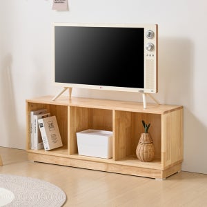 데코라인 라세 낮은책장 1단 3칸 원목 가로 책장