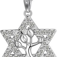 JEWISH STAR OF DAVID 펜던트 목걸이 켈트 십자가 목걸이 남성용 기독교 기독교 보석 초승달 동물 애완 동물 발 프린트 목걸이 십대 소녀 생일 보석