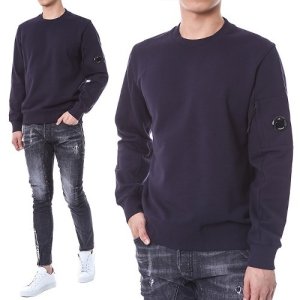 씨피컴퍼니 렌즈와펜패치 지퍼포켓 넥로고밴딩 기모 맨투맨 티셔츠 (네이비)13CMSS022A 005086W 888