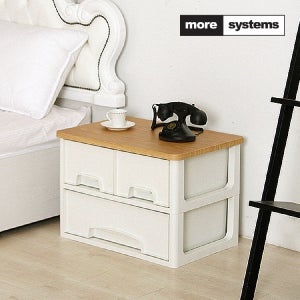 모아시스템즈 우드 베이비 2단 서랍장 트윈1 플라스틱서랍장 수납장 정리함